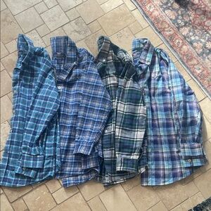 BUNDLE Vineyard Vines FOUR Flannel Shirts Small Plaid Shirt Collection 8-10 Tops